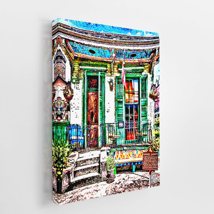 The Offbeat Marigny New Orleans Wall Art Canvas Print Side View Wrapped
