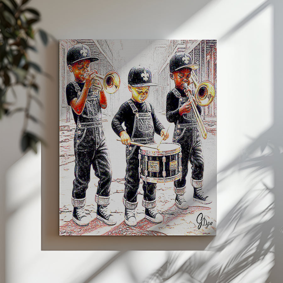 Dynamic New Orleans Jazz Musician Canvas Print with vivid tones and expressive detail, portraying the heart of New Orleans jazz.